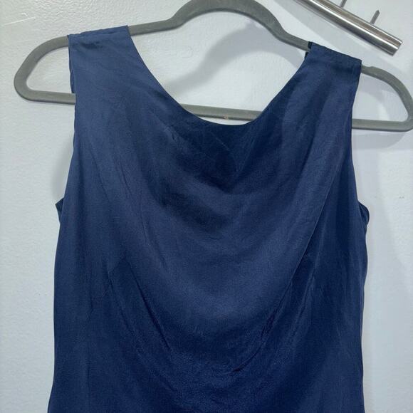 YaYa Aflalo 100% Silk Navy Dress w/ Black Lace Accent - Size PS - Picture 7 of 16